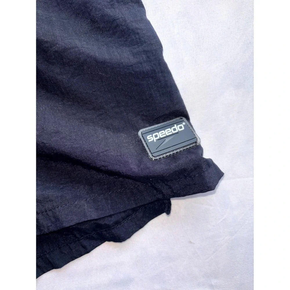 Speedo Swim Trunk Mens XL Black Nylon Logo Mesh Lined Drawstring Swim Wear Beach - Picture 3 of 8